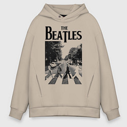 Толстовка оверсайз мужская The Beatles: Mono Abbey Road, цвет: миндальный