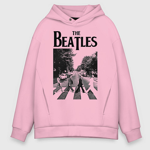 Мужское худи оверсайз The Beatles: Mono Abbey Road / Светло-розовый – фото 1
