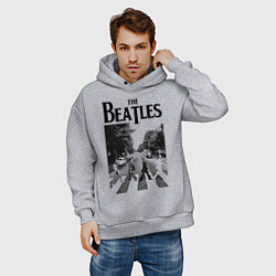 Толстовка оверсайз мужская The Beatles: Mono Abbey Road, цвет: меланж — фото 2