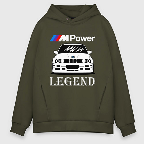 Мужское худи оверсайз BMW M Power: Legend / Хаки – фото 1