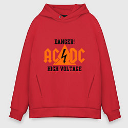 Толстовка оверсайз мужская AC/DC: High Voltage, цвет: красный