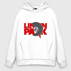 Толстовка оверсайз мужская Linkin Park: Vinyl, цвет: белый