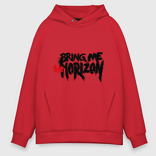 Мужское худи оверсайз Bring me the horizon / Красный – фото 1