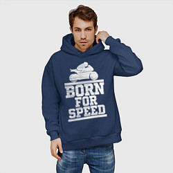 Толстовка оверсайз мужская Born for Speed, цвет: тёмно-синий — фото 2