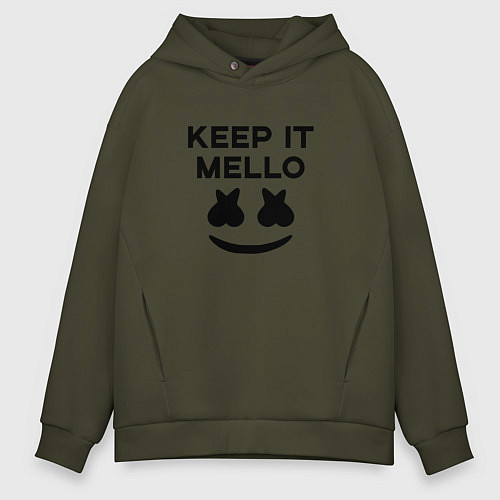 Мужское худи оверсайз Keep it Mello / Хаки – фото 1