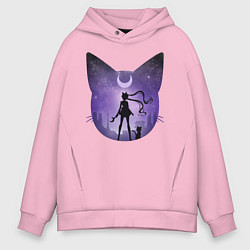 Толстовка оверсайз мужская Pretty Soldier Sailor Moon, цвет: светло-розовый