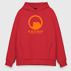 Толстовка оверсайз мужская Black Mesa: Research Facility, цвет: красный