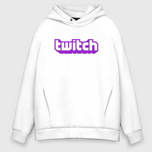 Мужское худи оверсайз Twitch Logo / Белый – фото 1