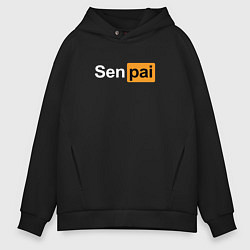 Толстовка оверсайз мужская Senpai: Pornhub Style, цвет: черный