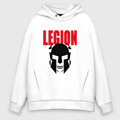 Мужское худи оверсайз Легендарный римский воин / Белый – фото 1
