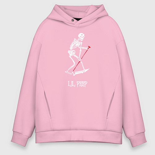 Мужское худи оверсайз Lil Peep / Светло-розовый – фото 1
