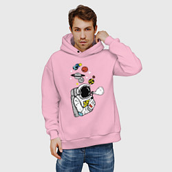 Толстовка оверсайз мужская Cosmos, цвет: светло-розовый — фото 2