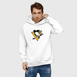 Толстовка оверсайз мужская Pittsburgh Penguins: Evgeni Malkin, цвет: белый — фото 2