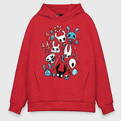 Толстовка оверсайз мужская Hollow Knight, цвет: красный