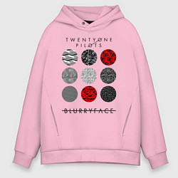 Толстовка оверсайз мужская TOP: Blurryface, цвет: светло-розовый