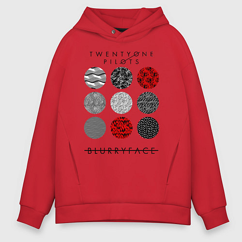 Мужское худи оверсайз TOP: Blurryface / Красный – фото 1