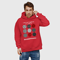 Толстовка оверсайз мужская TOP: Blurryface, цвет: красный — фото 2