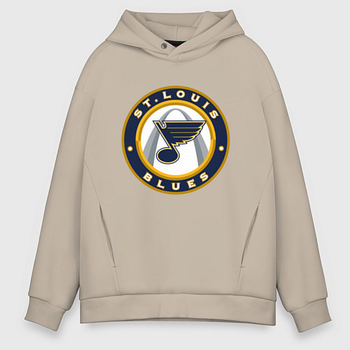 Мужское худи оверсайз St Louis Blues / Миндальный – фото 1