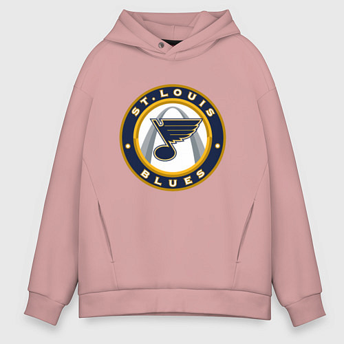 Мужское худи оверсайз St Louis Blues / Пыльно-розовый – фото 1