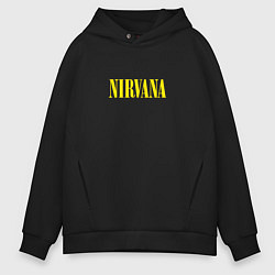 Толстовка оверсайз мужская Nirvana Нирвана Логотип, цвет: черный