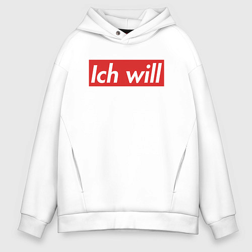 Мужское худи оверсайз Ich will / Белый – фото 1