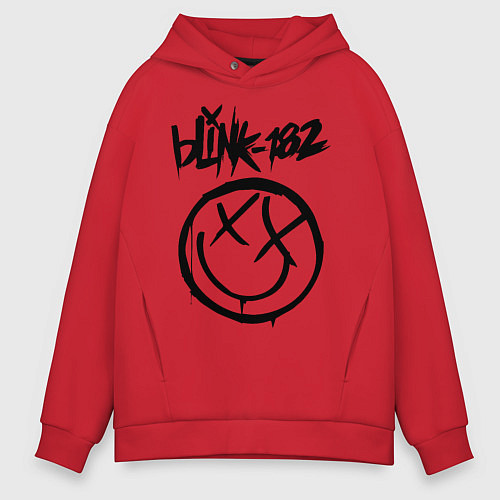 Мужское худи оверсайз BLINK-182 / Красный – фото 1