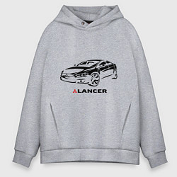 Толстовка оверсайз мужская Mitsubishi lancer, цвет: меланж
