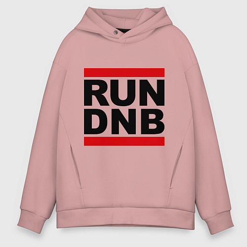 Мужское худи оверсайз RUN DNB / Пыльно-розовый – фото 1