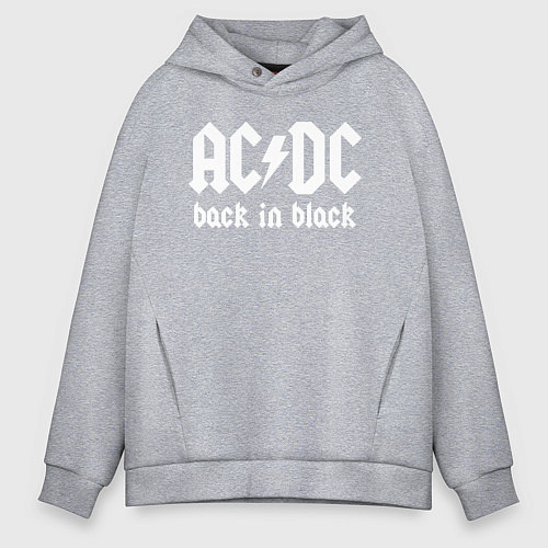 Мужское худи оверсайз ACDC BACK IN BLACK / Меланж – фото 1