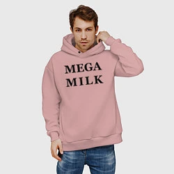 Толстовка оверсайз мужская Billie Eilish: Mega Milk, цвет: пыльно-розовый — фото 2