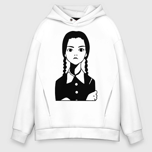 Мужское худи оверсайз Wednesday Addams / Белый – фото 1