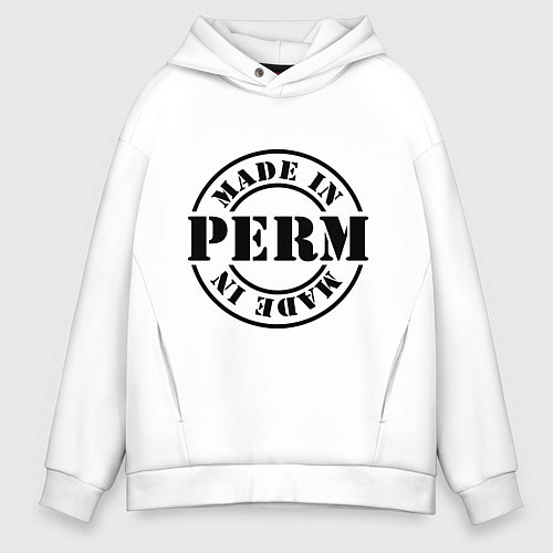 Мужское худи оверсайз Made in Perm / Белый – фото 1