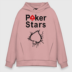 Толстовка оверсайз мужская Poker Stars, цвет: пыльно-розовый
