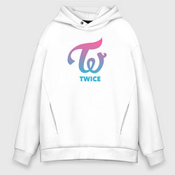 Толстовка оверсайз мужская Twice, цвет: белый