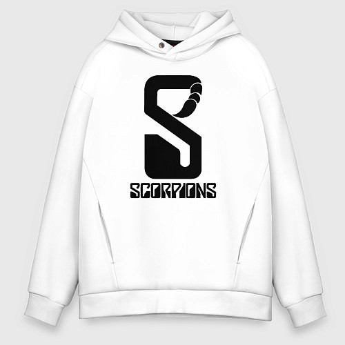 Мужское худи оверсайз Scorpions logo / Белый – фото 1