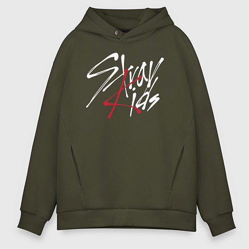 Мужское худи оверсайз Stray Kids / Хаки – фото 1