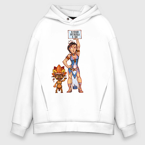 Мужское худи оверсайз Куплю в ПМ / Белый – фото 1