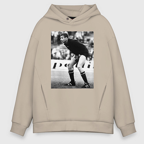 Мужское худи оверсайз Лев Яшин / Миндальный – фото 1