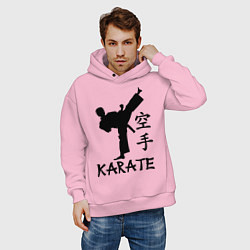 Толстовка оверсайз мужская Karate craftsmanship, цвет: светло-розовый — фото 2