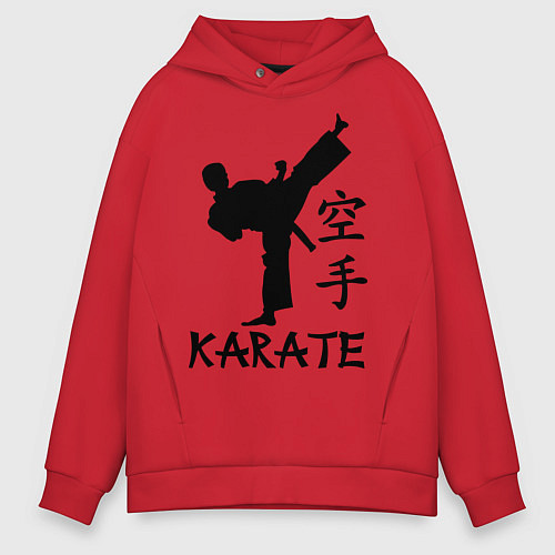 Мужское худи оверсайз Karate craftsmanship / Красный – фото 1