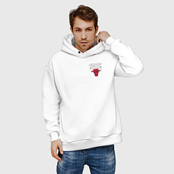 Толстовка оверсайз мужская CHICAGO BULLS НА СПИНЕ, цвет: белый — фото 2