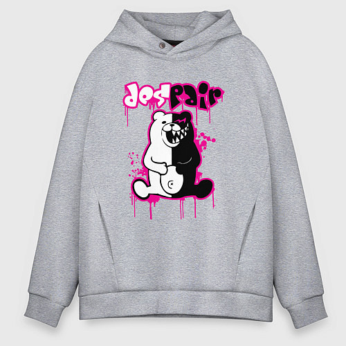 Мужское худи оверсайз MONOKUMA / Меланж – фото 1