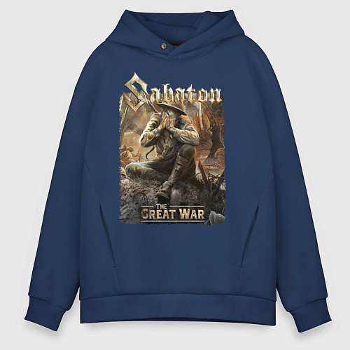 Мужское худи оверсайз Sabaton - The great war / Тёмно-синий – фото 1