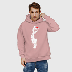 Толстовка оверсайз мужская Monokuma paint, цвет: пыльно-розовый — фото 2