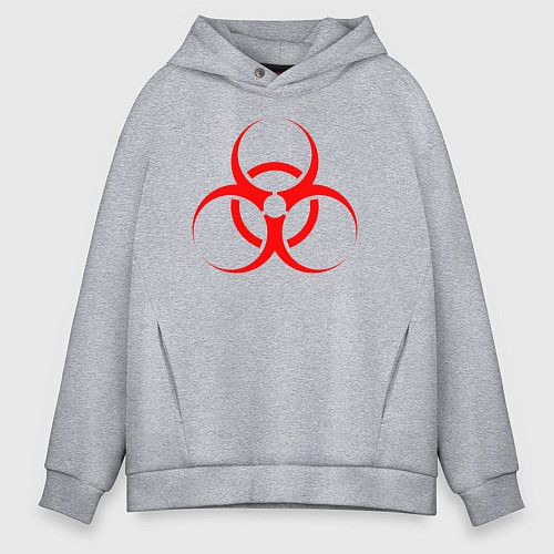 Мужское худи оверсайз BIOHAZARD / Меланж – фото 1
