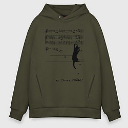 Мужское худи оверсайз Music cat