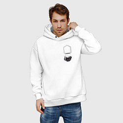 Толстовка оверсайз мужская Кот, цвет: белый — фото 2
