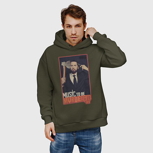 Мужское худи оверсайз Eminem / Хаки – фото 3