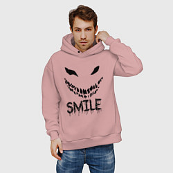 Толстовка оверсайз мужская Smile, цвет: пыльно-розовый — фото 2