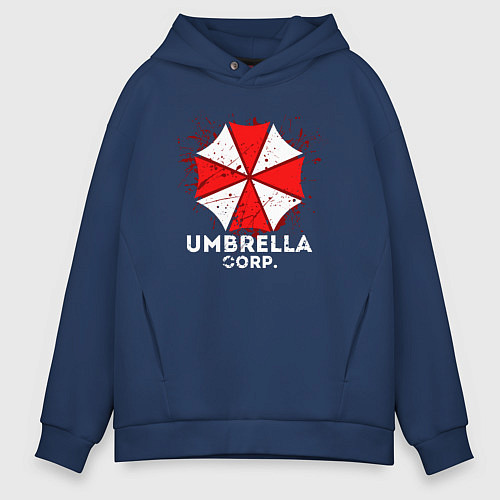 Мужское худи оверсайз UMBRELLA CORP / Тёмно-синий – фото 1